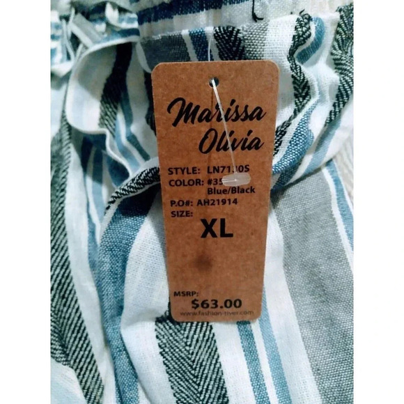 Marissa Olivia Women's Size XL Striped Shorts With Tie And Pockets NWT - Picture 5 of 5